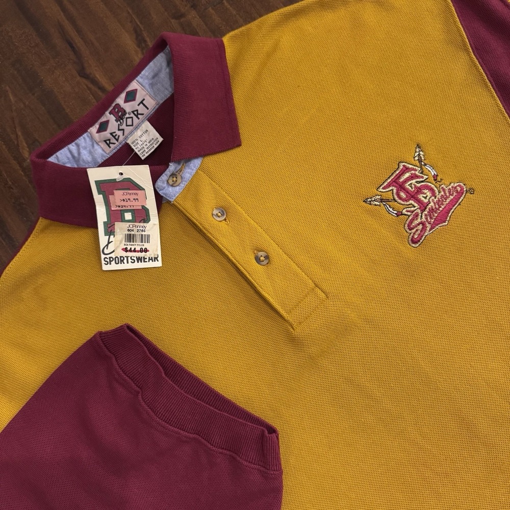 FSU Florida State Seminoles Vintage 90's Polo Shirt B. Resort Size Large NWT